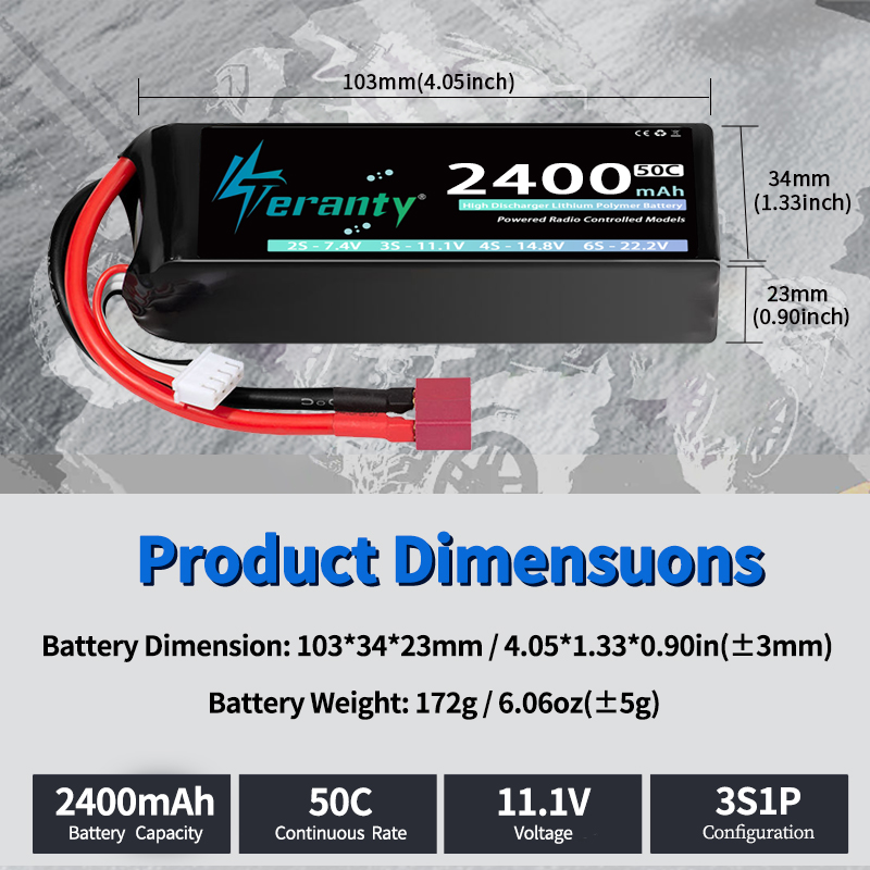 TERANTY 3S 2200/2400/2600mAh L - Drone Battery Connector recension och pris