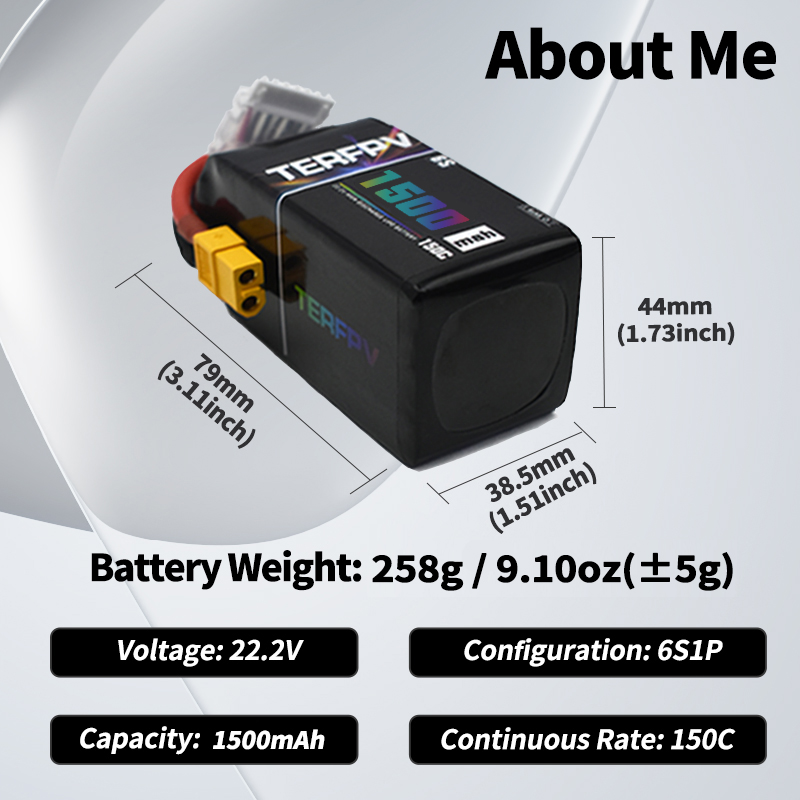 TERFPV Lipo Battery 6S 22.2V 1 - Drone Battery Plate recension och pris