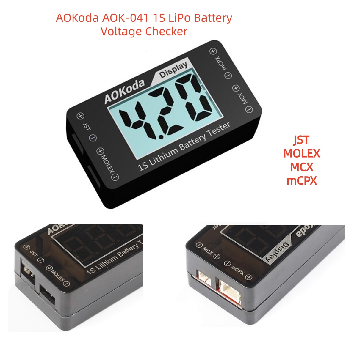 AOKoda AOK-041 1S LiPo Battery - Drone Battery Voltage Checker recension och pris