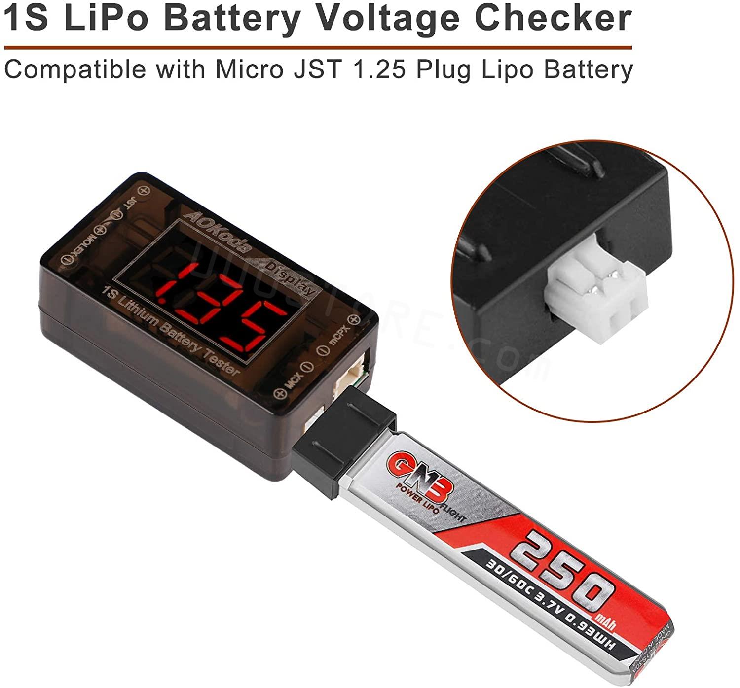AOKoda AOK-041 1S LiPo Battery - Drone Battery Voltage Checker recension och pris
