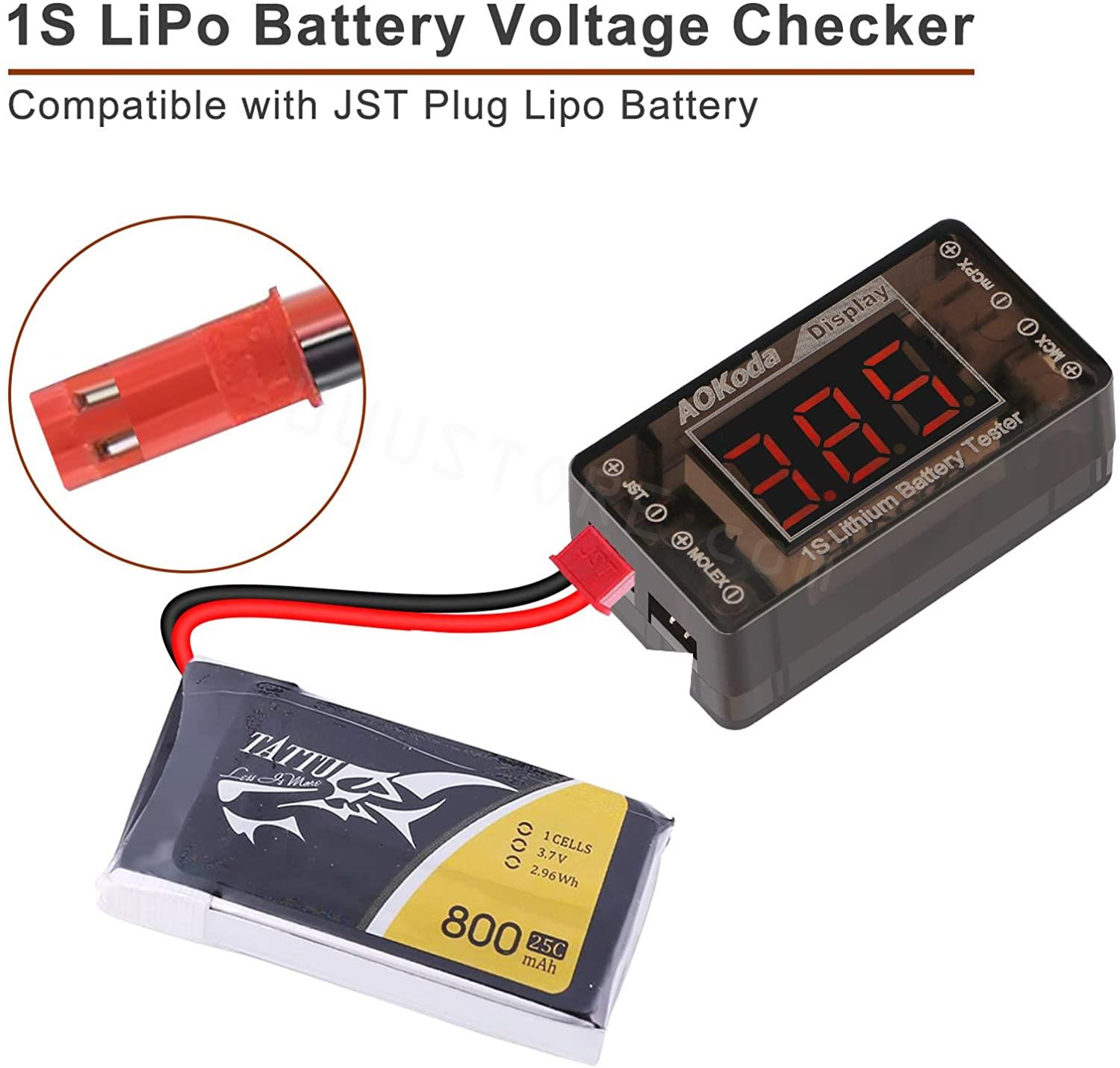 AOKoda AOK-041 1S LiPo Battery - Drone Battery Voltage Checker recension och pris