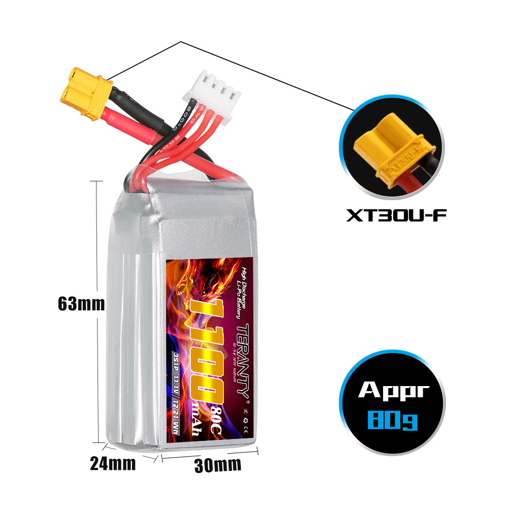 TERANTY 3S 11.1V 1100mAh 80C/1 - Drone Battery 3S recension och pris