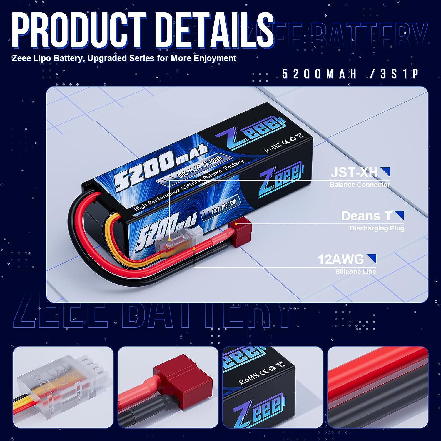 1/2pcs Zeee 3S 5200mAh Lipo Ba - Drone Battery 4S recension och pris