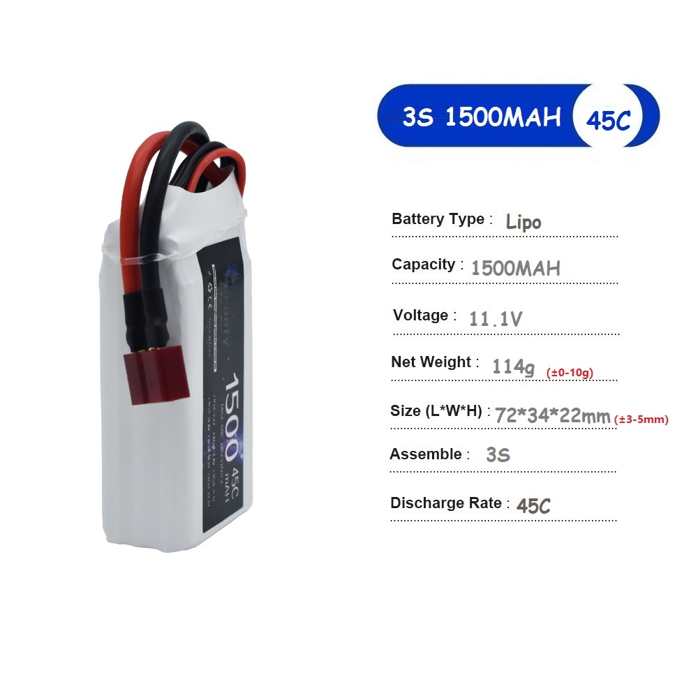 11.1V LiPo Battery 3S 1500mah  - Drone Battery 3S recension och pris