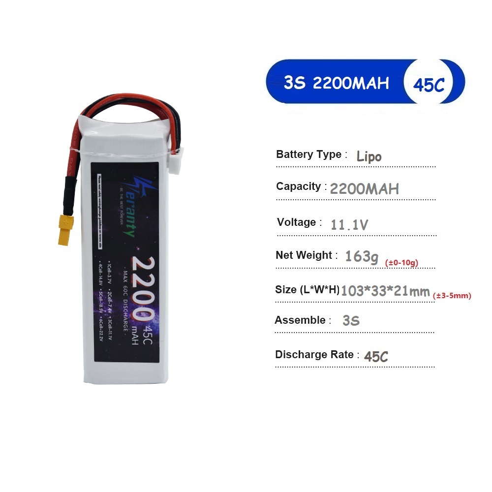 11.1V LiPo Battery 3S 1500mah  - Drone Battery 3S recension och pris