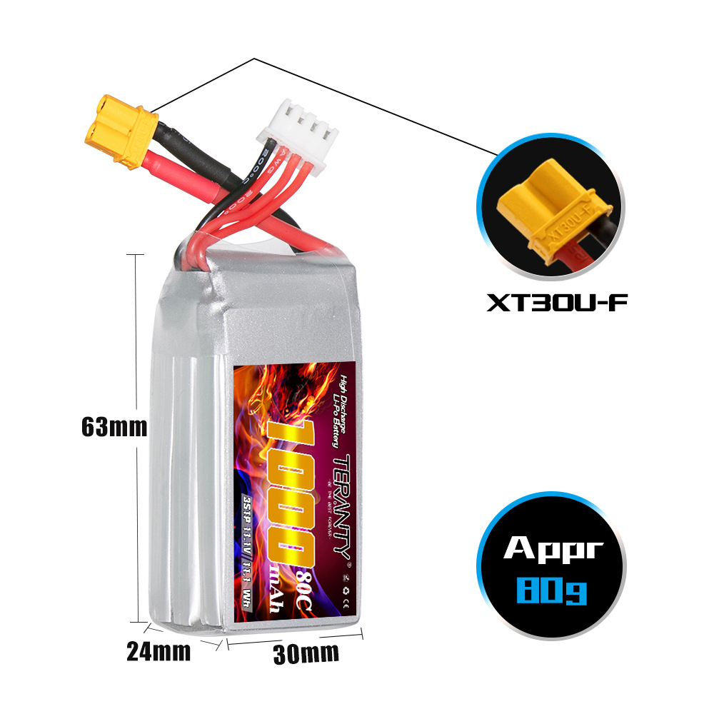 TERANTY 3S 11.1V 80C/160C 1000 - Drone Battery 3S recension och pris